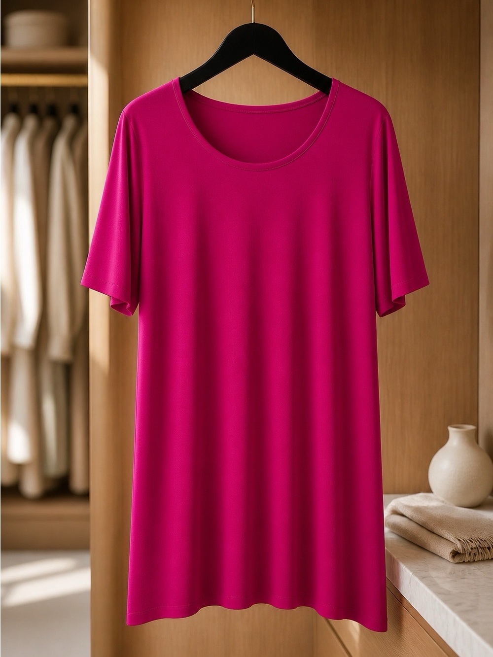 PINK SHORT SLEEVE HIGH LOW TOP SIZE XL BY EAST 5th
